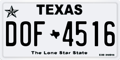TX license plate DOF4516