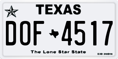 TX license plate DOF4517