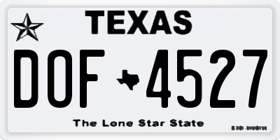 TX license plate DOF4527