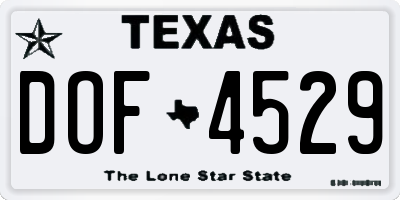 TX license plate DOF4529