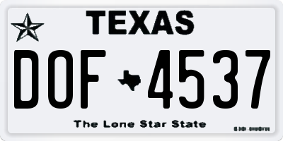 TX license plate DOF4537