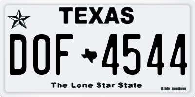 TX license plate DOF4544