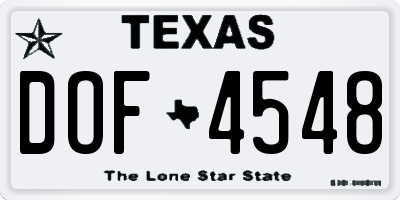 TX license plate DOF4548