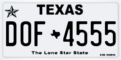 TX license plate DOF4555