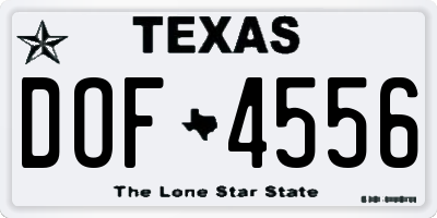 TX license plate DOF4556