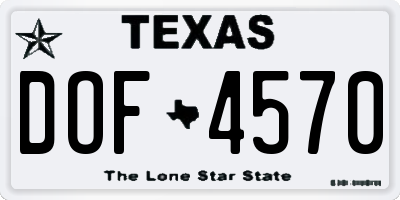 TX license plate DOF4570