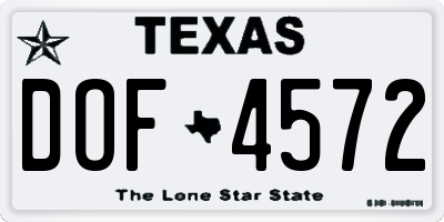 TX license plate DOF4572