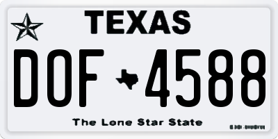 TX license plate DOF4588