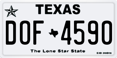 TX license plate DOF4590