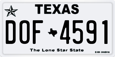 TX license plate DOF4591