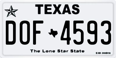 TX license plate DOF4593