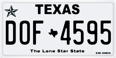 TX license plate DOF4595