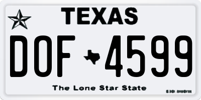 TX license plate DOF4599