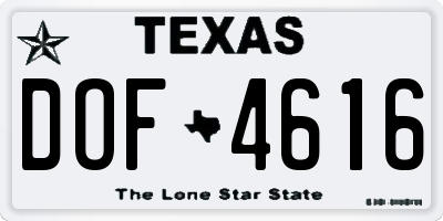TX license plate DOF4616