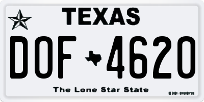 TX license plate DOF4620