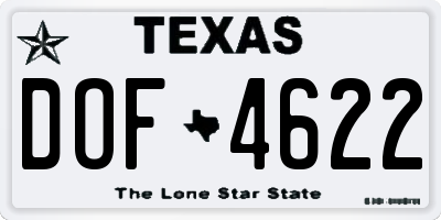 TX license plate DOF4622