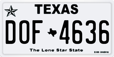 TX license plate DOF4636