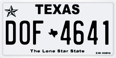TX license plate DOF4641