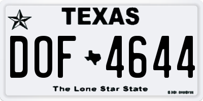 TX license plate DOF4644
