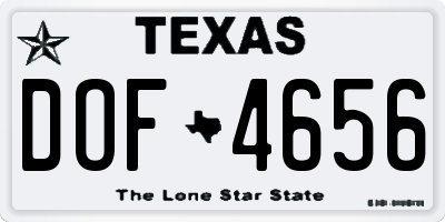 TX license plate DOF4656