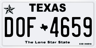 TX license plate DOF4659