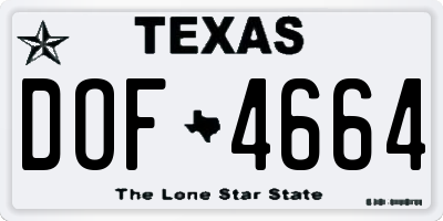 TX license plate DOF4664