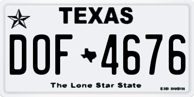 TX license plate DOF4676