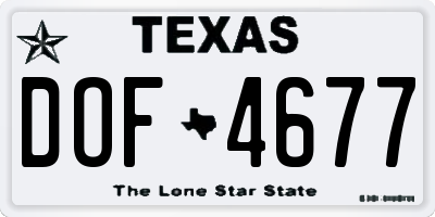 TX license plate DOF4677