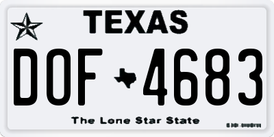 TX license plate DOF4683