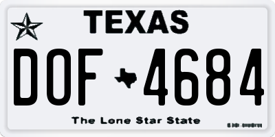 TX license plate DOF4684