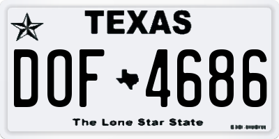 TX license plate DOF4686