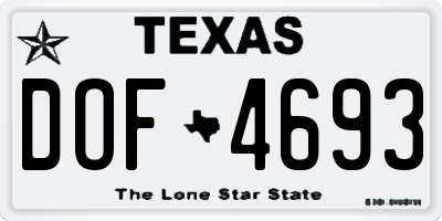 TX license plate DOF4693