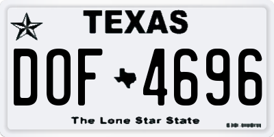 TX license plate DOF4696