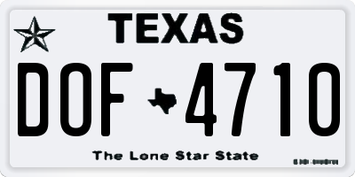 TX license plate DOF4710