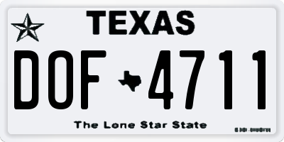 TX license plate DOF4711