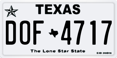 TX license plate DOF4717