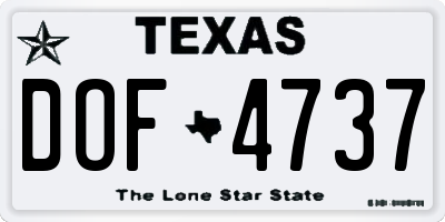 TX license plate DOF4737