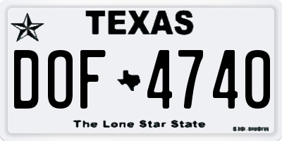 TX license plate DOF4740