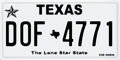 TX license plate DOF4771