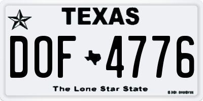 TX license plate DOF4776