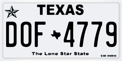 TX license plate DOF4779