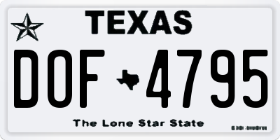 TX license plate DOF4795