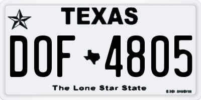 TX license plate DOF4805