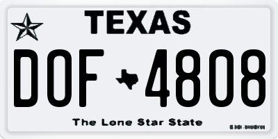 TX license plate DOF4808