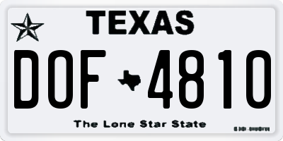 TX license plate DOF4810