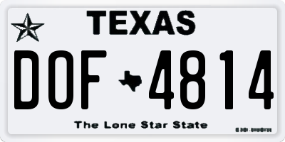 TX license plate DOF4814