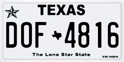 TX license plate DOF4816