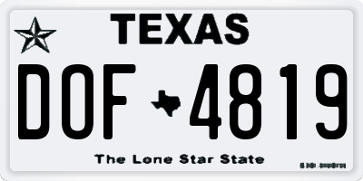 TX license plate DOF4819