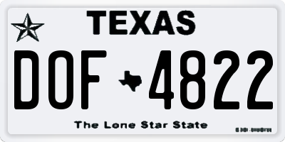 TX license plate DOF4822