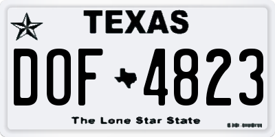 TX license plate DOF4823